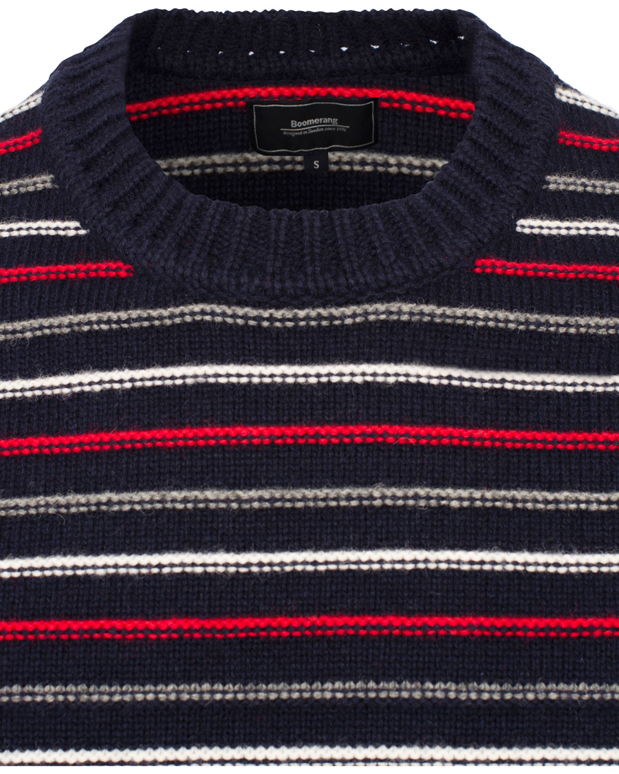 Men | Sweaters & Knitwear | Boomerang | Bo Structure Stripe Sweater Navy