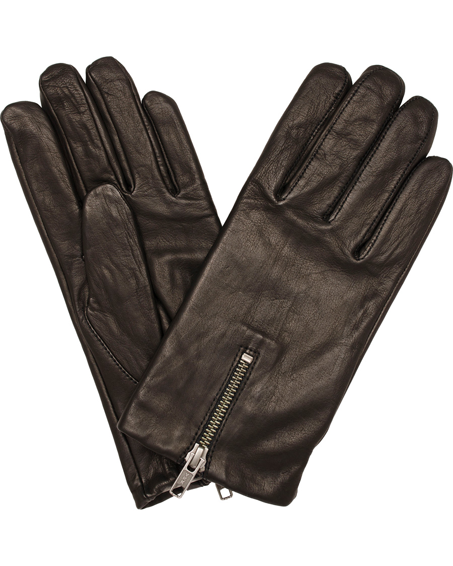 Men | Filippa K Zip Leather Glove Black | Filippa K | Zip Leather Glove Black