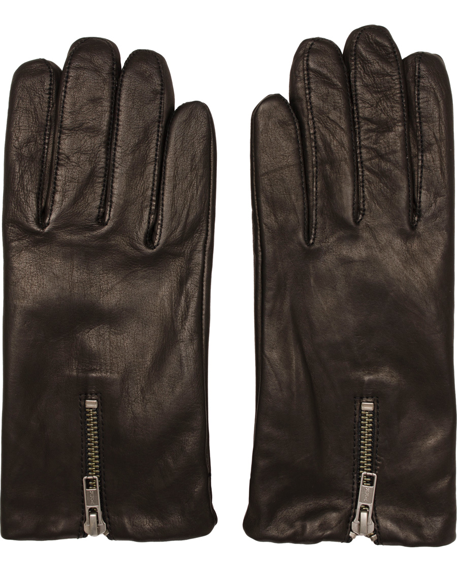 Men | Filippa K Zip Leather Glove Black | Filippa K | Zip Leather Glove Black