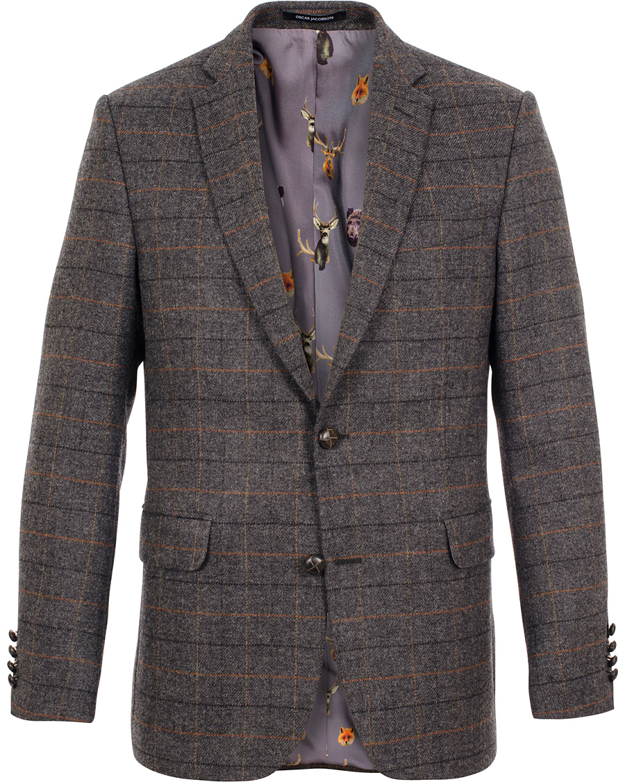 Men | Blazers | Oscar Jacobson | Floyd Window Check Blazer Grey