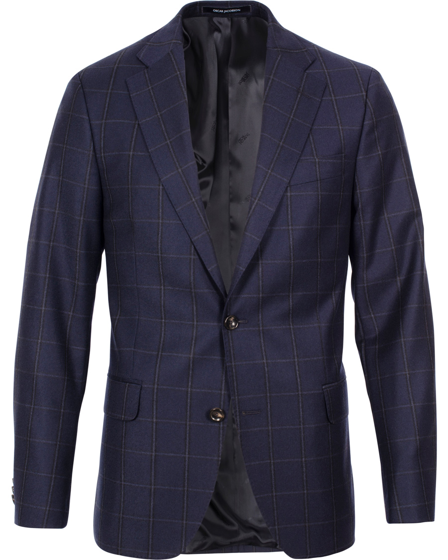 Men | Suits | Oscar Jacobson | Edmund Window Pane Suit Navy