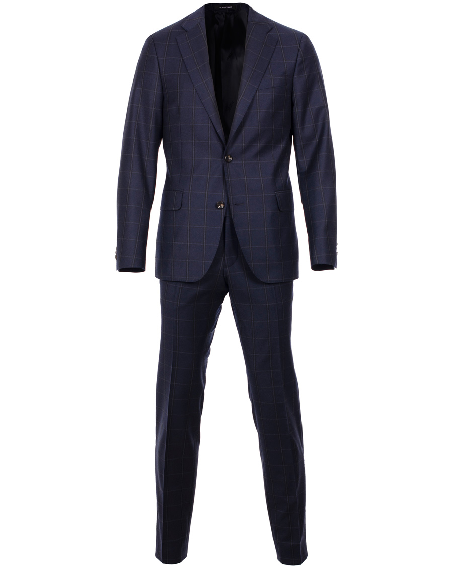 Men | Suits | Oscar Jacobson | Edmund Window Pane Suit Navy