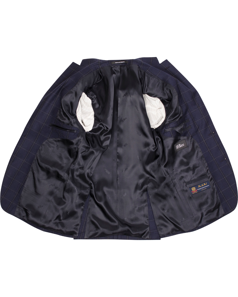 Men | Suits | Oscar Jacobson | Edmund Window Pane Suit Navy