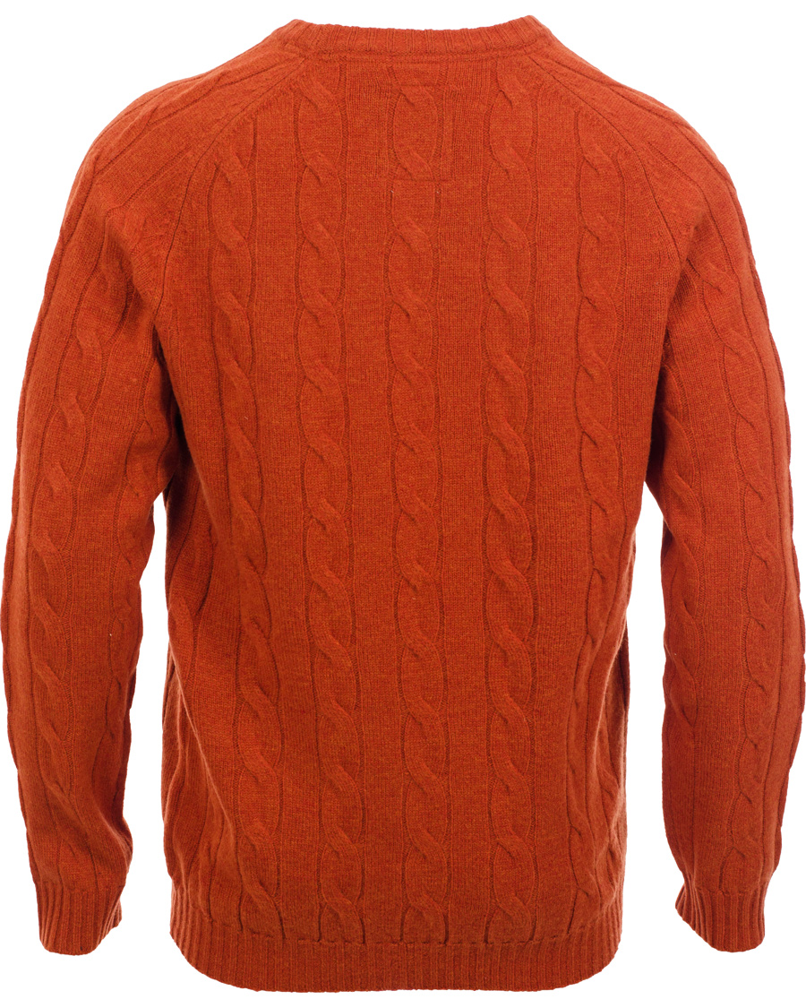 Men | Sweaters & Knitwear | Lexington | Andrew Cable Roundneck Orange Ketchup