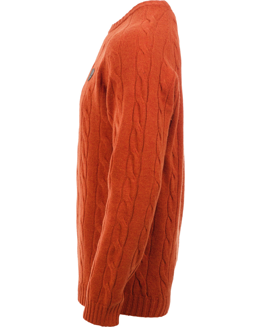 Men | Sweaters & Knitwear | Lexington | Andrew Cable Roundneck Orange Ketchup