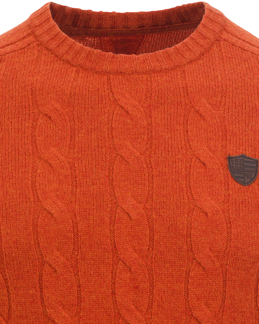 Men | Sweaters & Knitwear | Lexington | Andrew Cable Roundneck Orange Ketchup