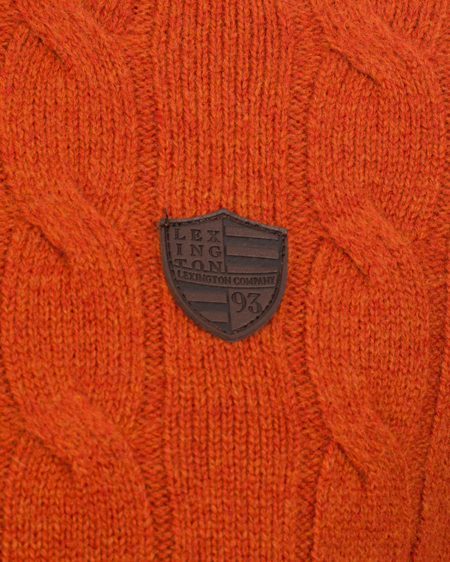 Men | Sweaters & Knitwear | Lexington | Andrew Cable Roundneck Orange Ketchup
