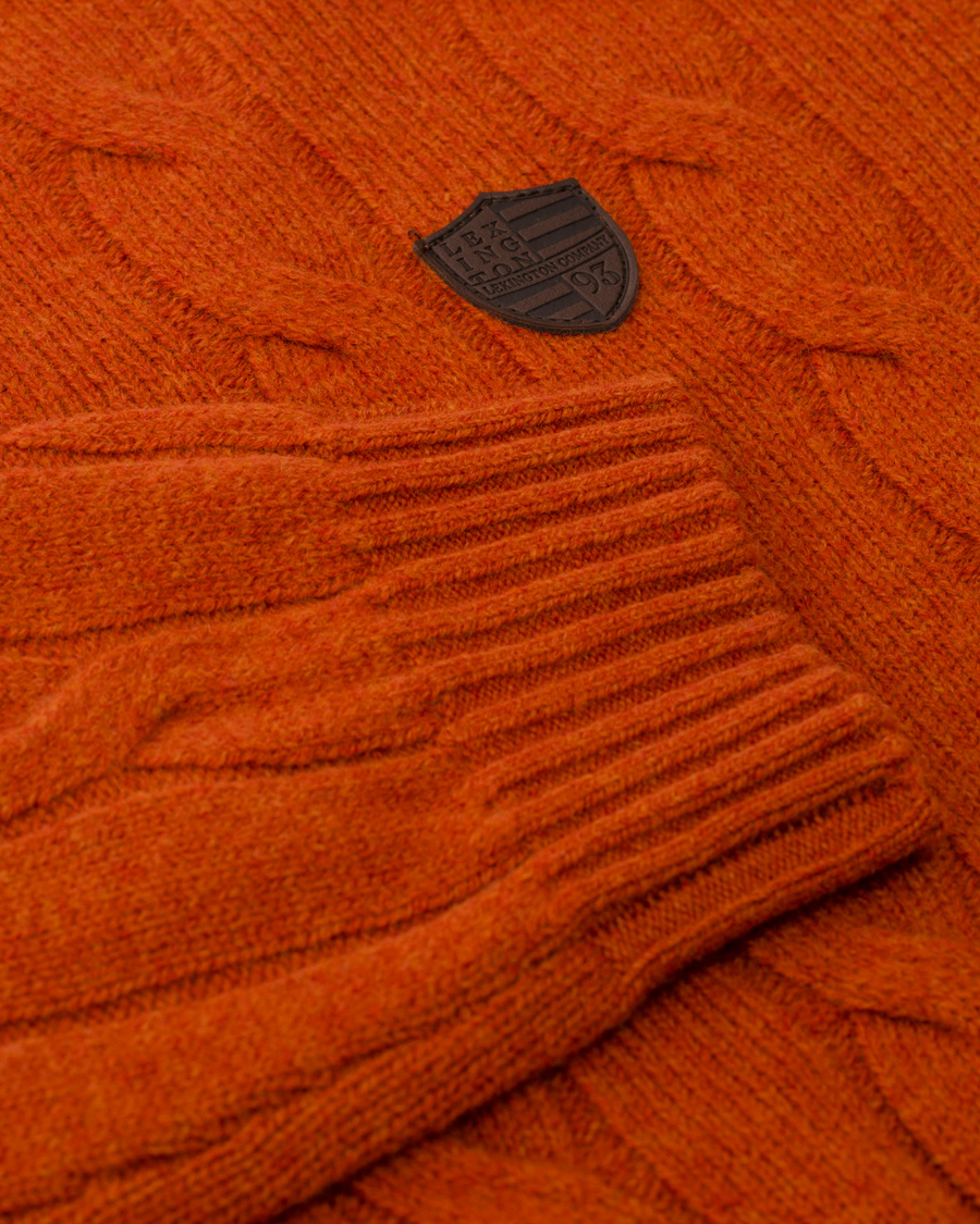 Men | Sweaters & Knitwear | Lexington | Andrew Cable Roundneck Orange Ketchup