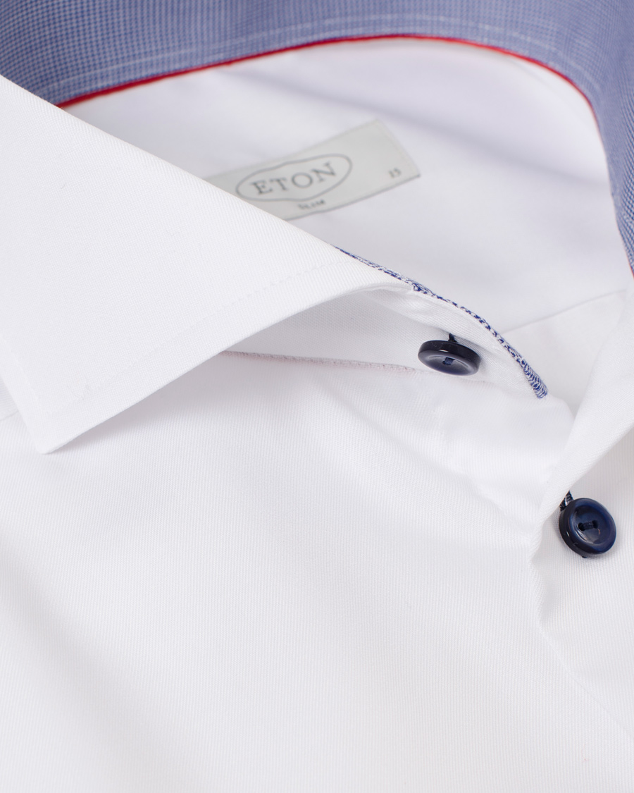 Men | Shirts | Eton | Slim Fit Holiday Shirt Red Ribbon White