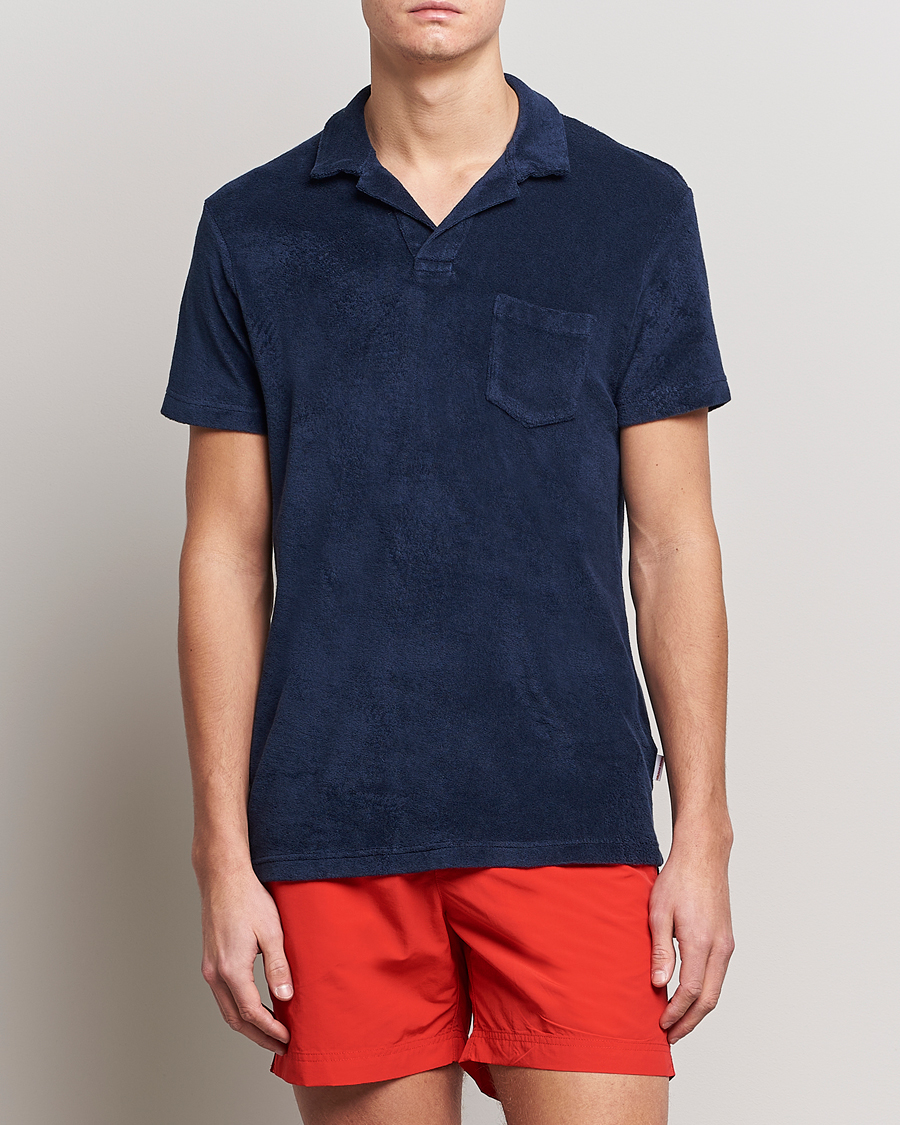 Men | Polo Shirts | Orlebar Brown | Terry Polo Navy