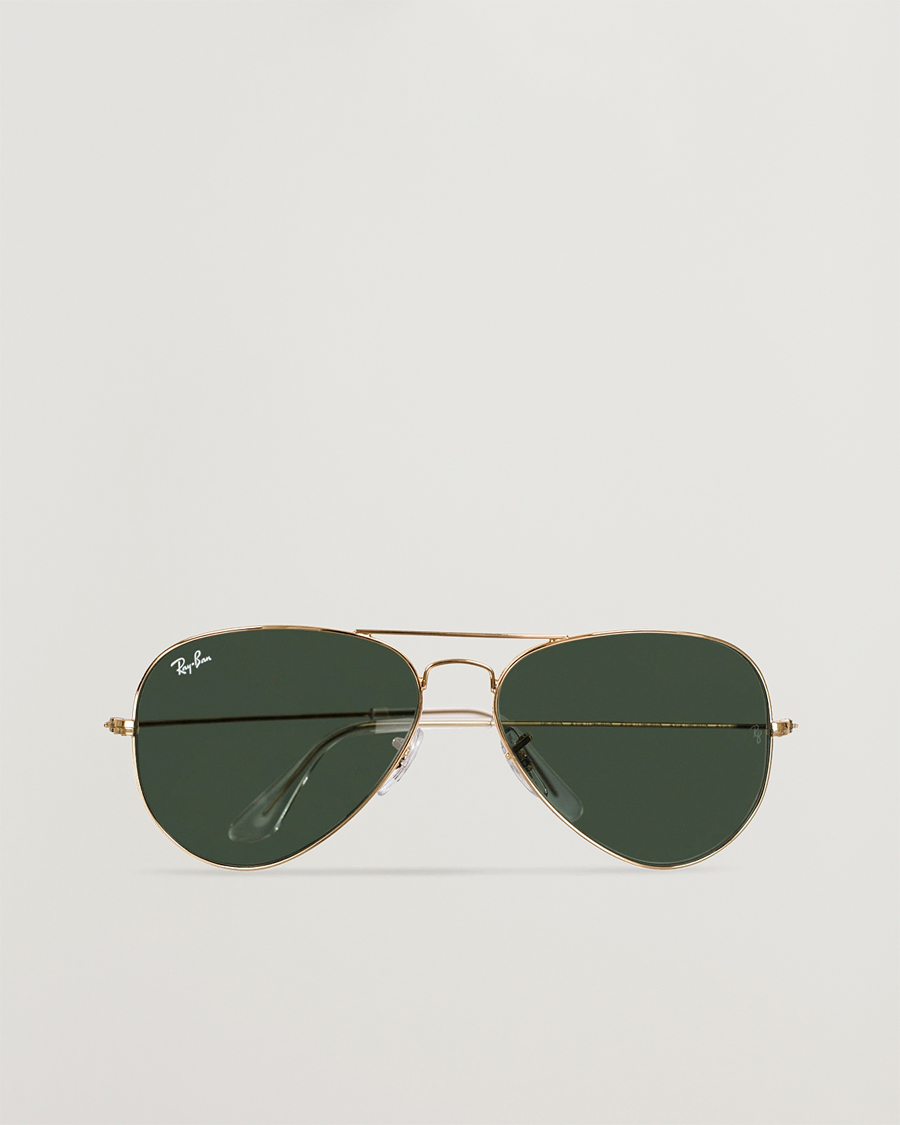 Men | Sunglasses | Ray-Ban | 0RB3025 Aviator Large Metal Sunglasses Arista/Grey Green