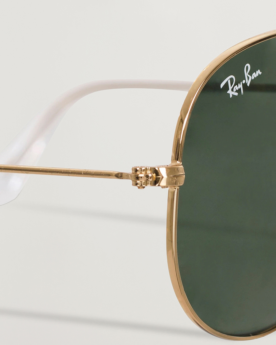 Men | Sunglasses | Ray-Ban | 0RB3025 Aviator Large Metal Sunglasses Arista/Grey Green