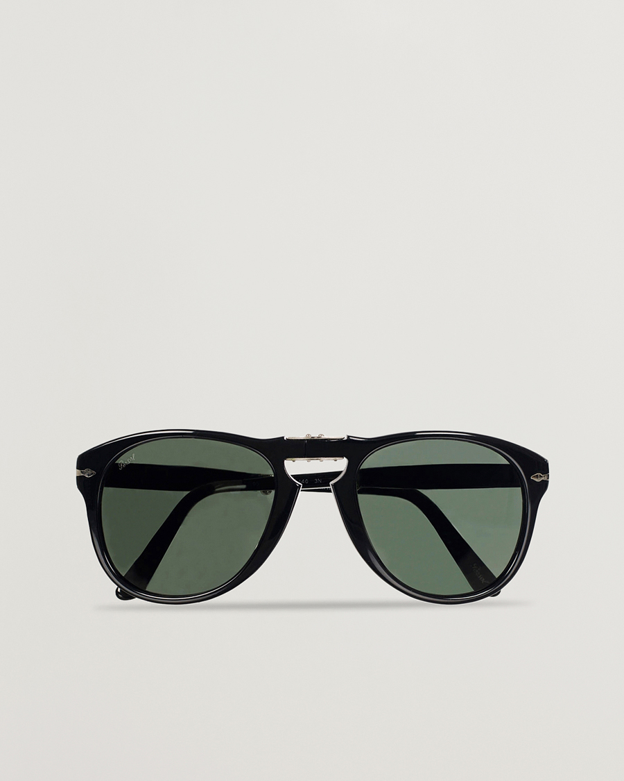 Men | Sunglasses | Persol | 0PO0714 Folding Sunglasses Black/Crystal Green