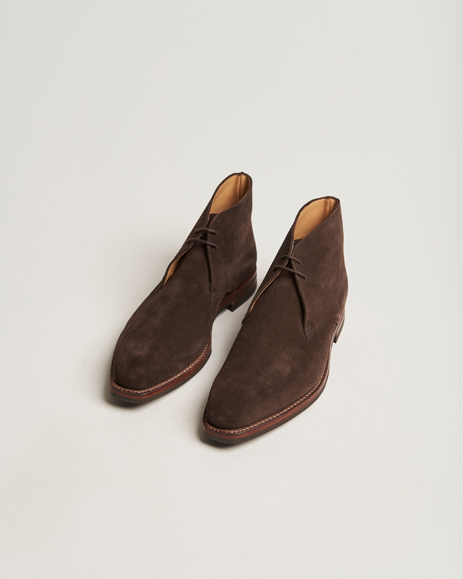 Men | Boots | Crockett & Jones | Tetbury Chukka Dark Brown Suede