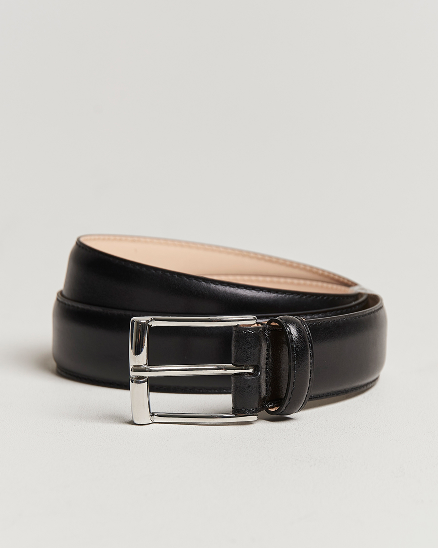 Men | Belts | Crockett & Jones | Belt 3,2 cm Black Calf