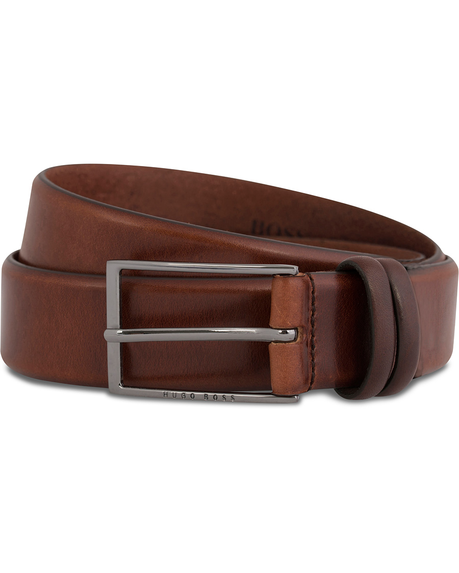 Men | BOSS Carmello Leather Belt 3,5 cm Medium Brown | BOSS BLACK | BOSS Carmello Leather Belt 3,5 cm Medium Brown