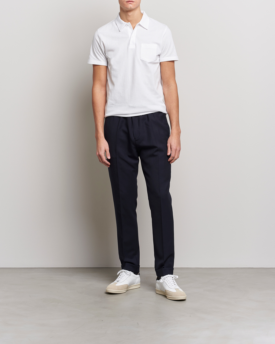 Men | Polo Shirts | Sunspel | Riviera Polo Shirt White