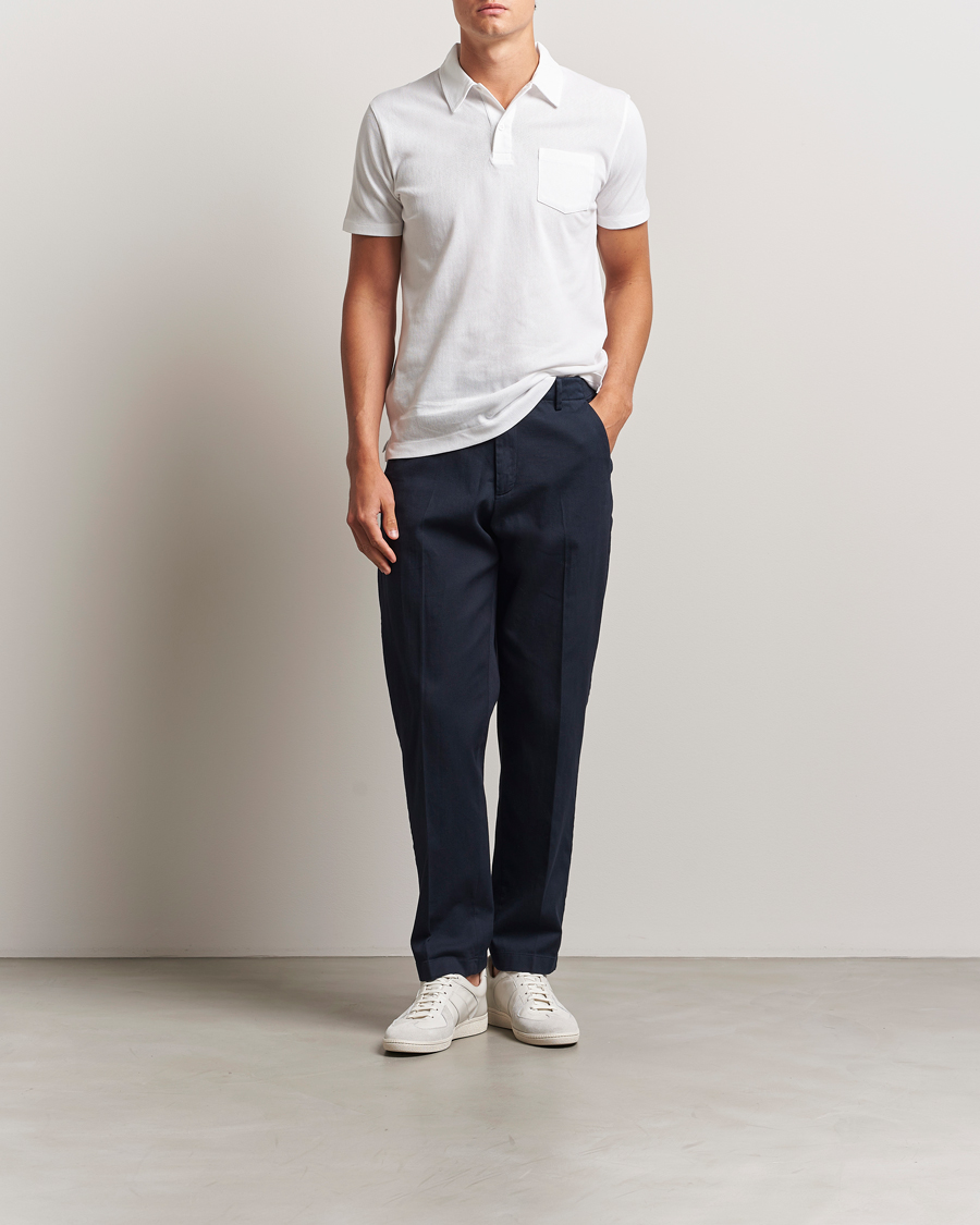 Men | Polo Shirts | Sunspel | Riviera Polo Shirt White