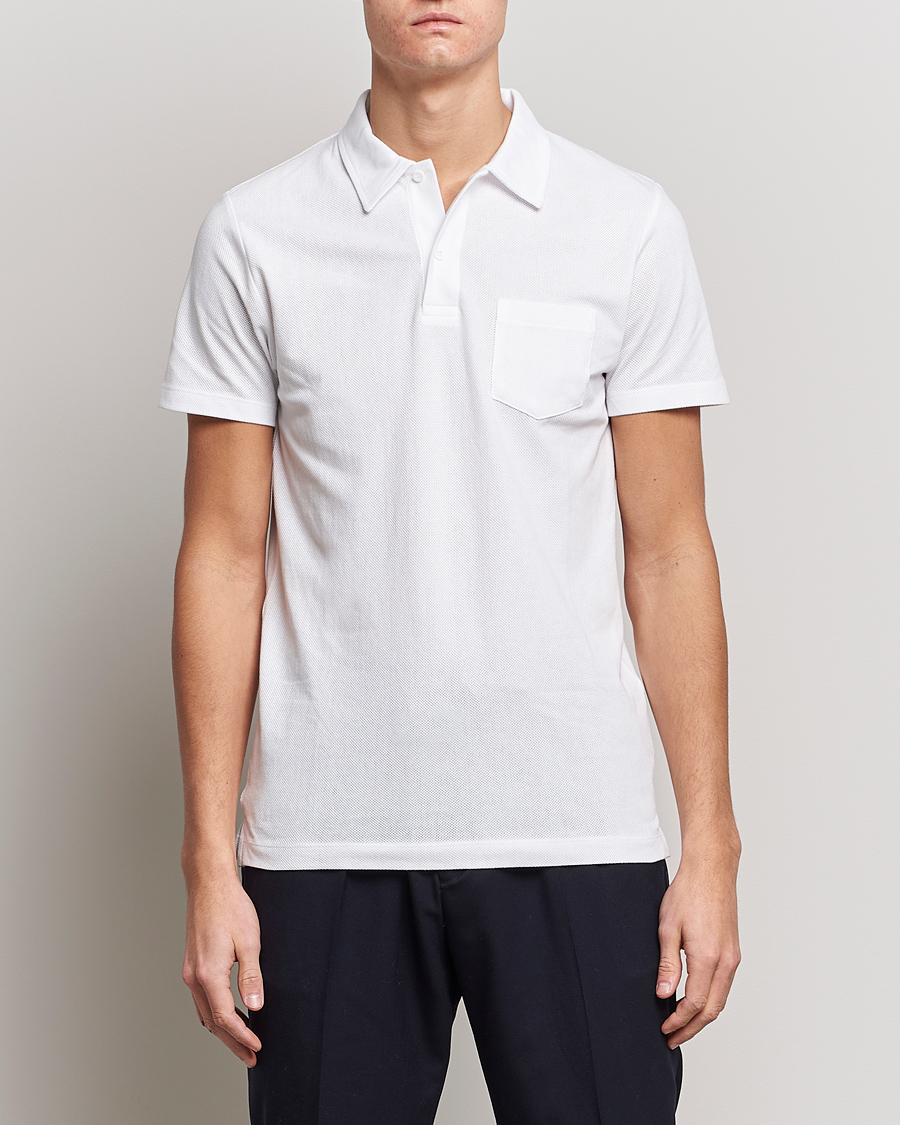 Men | Polo Shirts | Sunspel | Riviera Polo Shirt White
