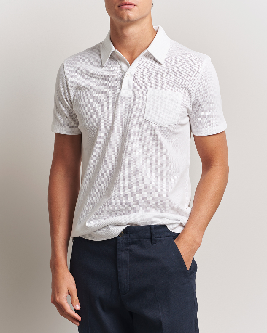 Men | Polo Shirts | Sunspel | Riviera Polo Shirt White