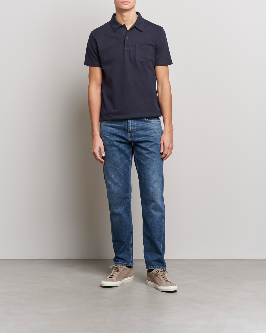 Men | Polo Shirts | Sunspel | Riviera Polo Shirt Navy