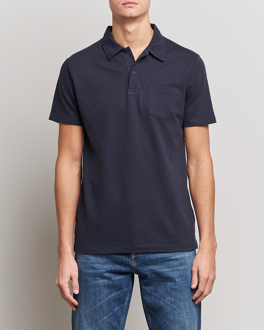 Men | Polo Shirts | Sunspel | Riviera Polo Shirt Navy