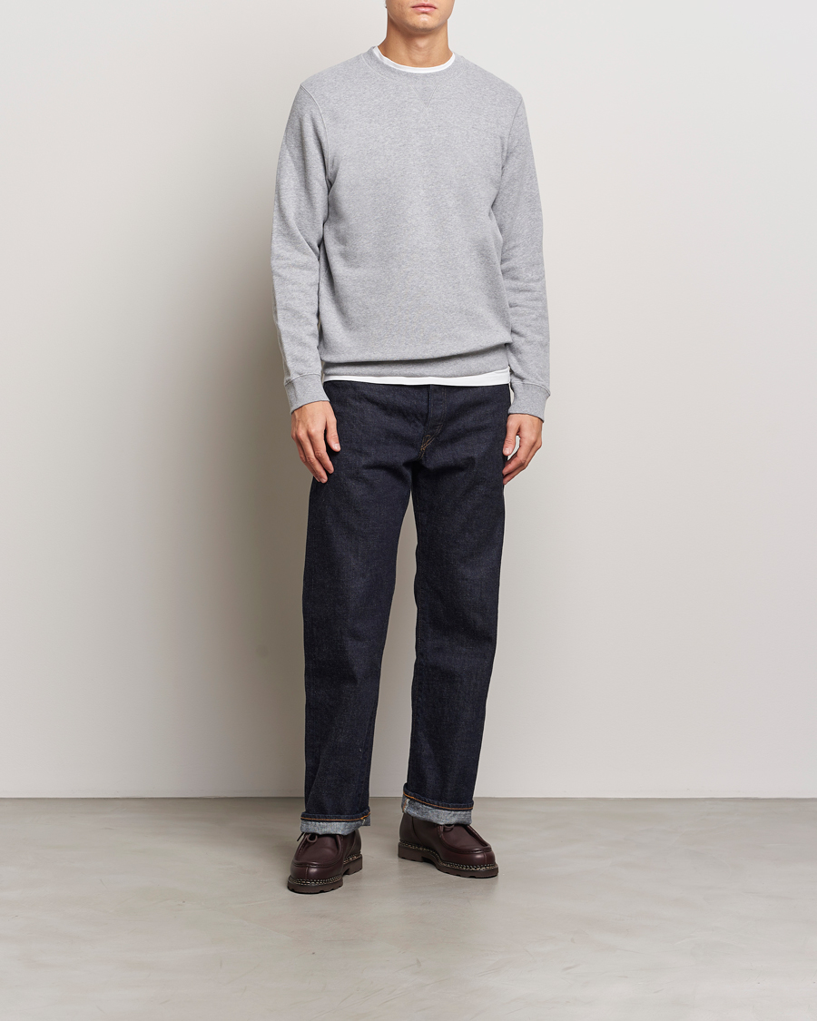 Men | Sweaters & Knitwear | Sunspel | Loopback Sweatshirt Grey Melange