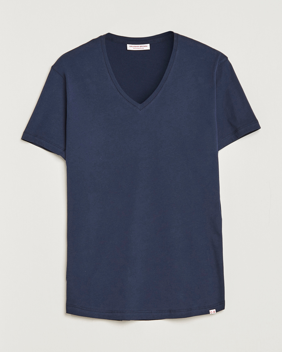 Men | T-Shirts | Orlebar Brown | OB V-Neck Tee Navy