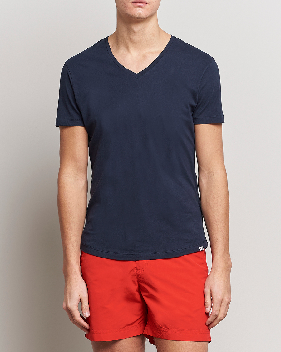 Men | T-Shirts | Orlebar Brown | OB V-Neck Tee Navy