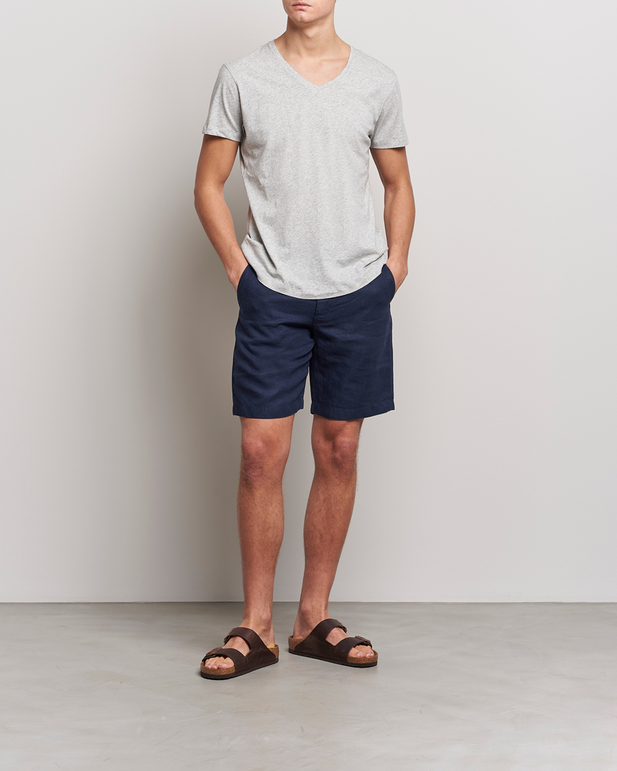 Men | T-Shirts | Orlebar Brown | OB V-Neck Tee Grey Melange