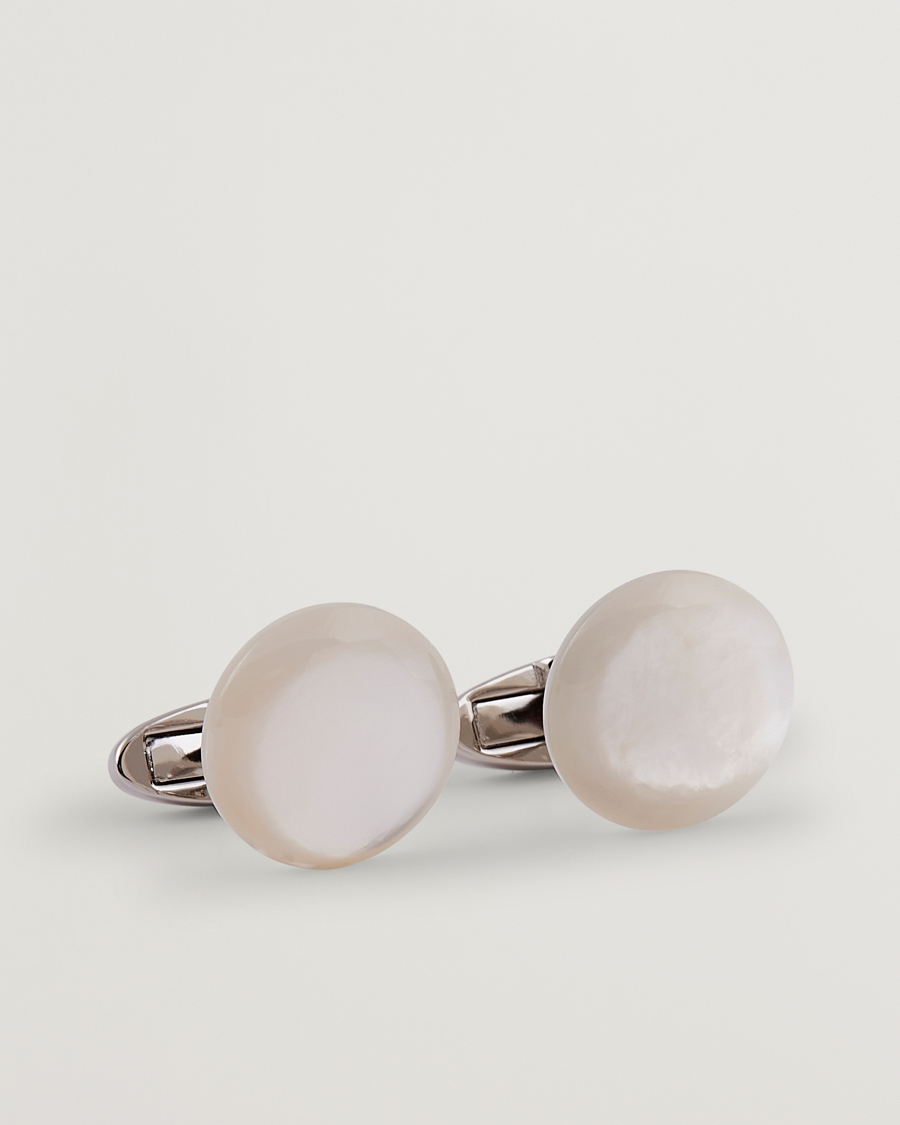 Men | Cufflinks | Stenströms | Mother of Pearl Cufflink White