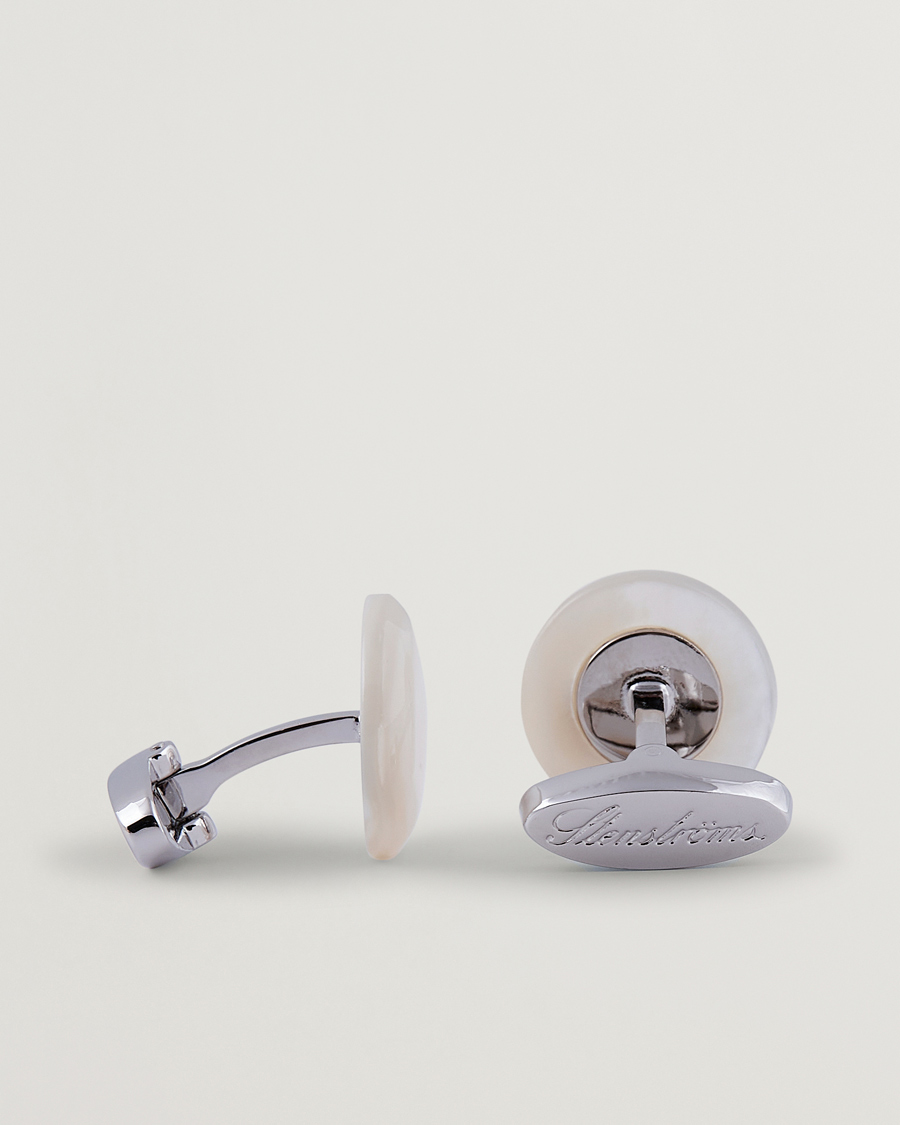Men | Cufflinks | Stenströms | Mother of Pearl Cufflink White