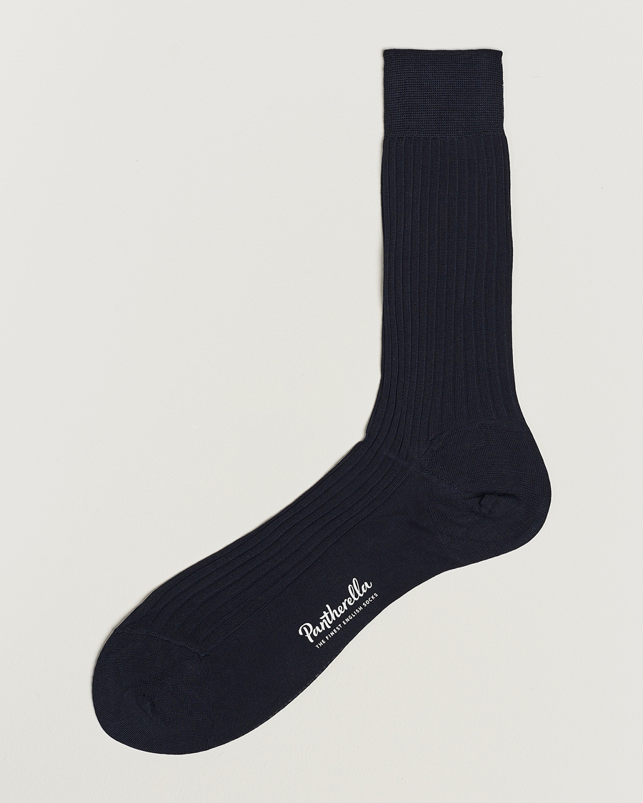 Men | Underwear & Socks | Pantherella | Vale Cotton Socks Navy