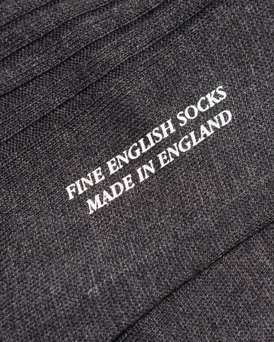 Men | Underwear & Socks | Pantherella | Vale Cotton Socks Dark Grey