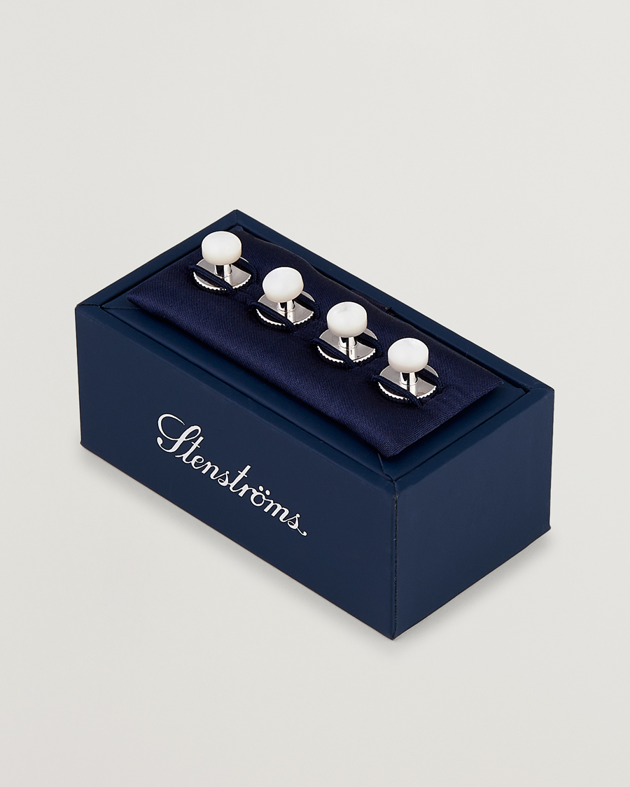 Men | Cufflinks | Stenströms | Shirt Studs White
