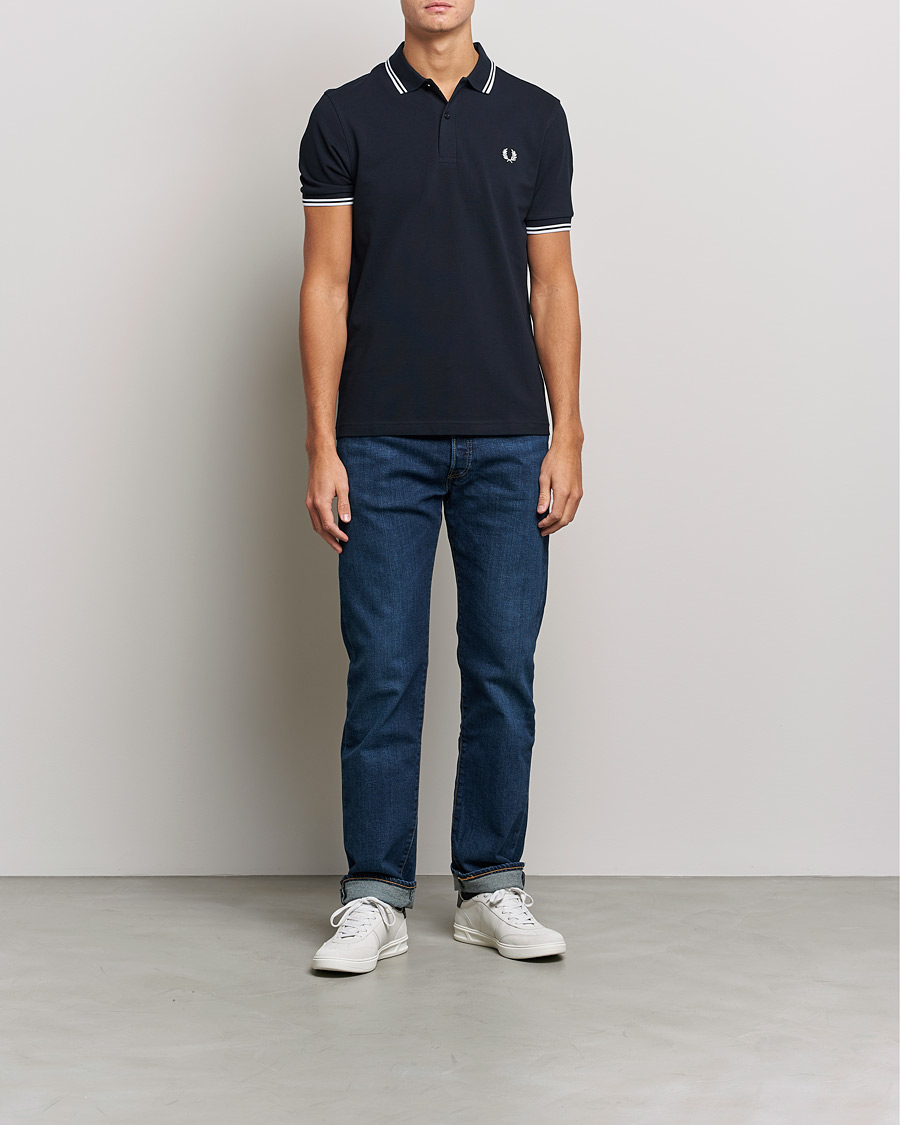 Men | Polo Shirts | Fred Perry | Twin Tipped Polo Shirt Navy/White