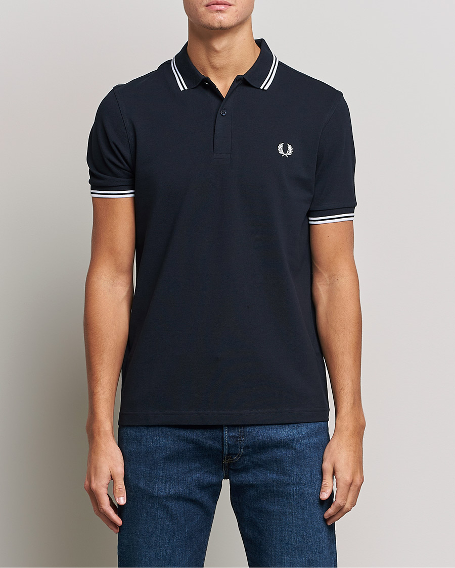 Men | Polo Shirts | Fred Perry | Twin Tipped Polo Shirt Navy/White
