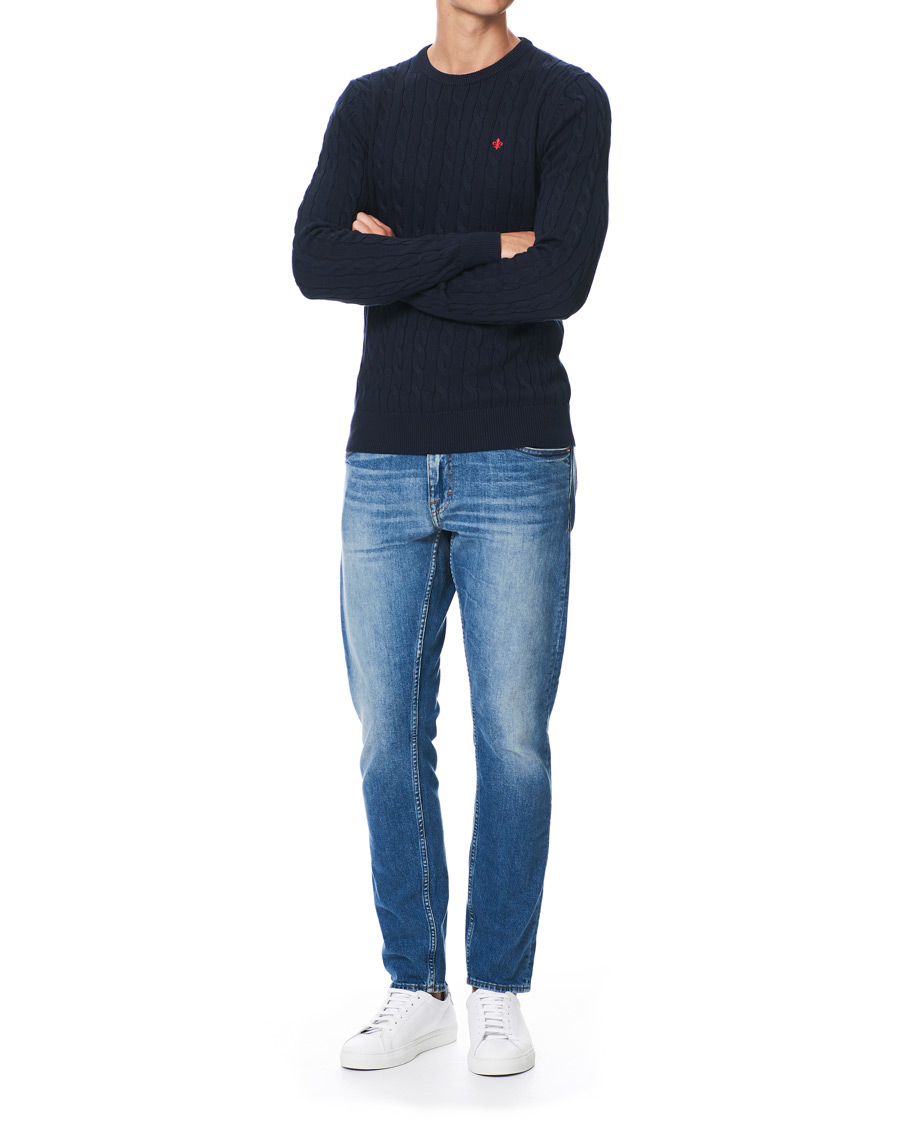 Men | Sweaters & Knitwear | Morris | Pima Cotton Cable Navy