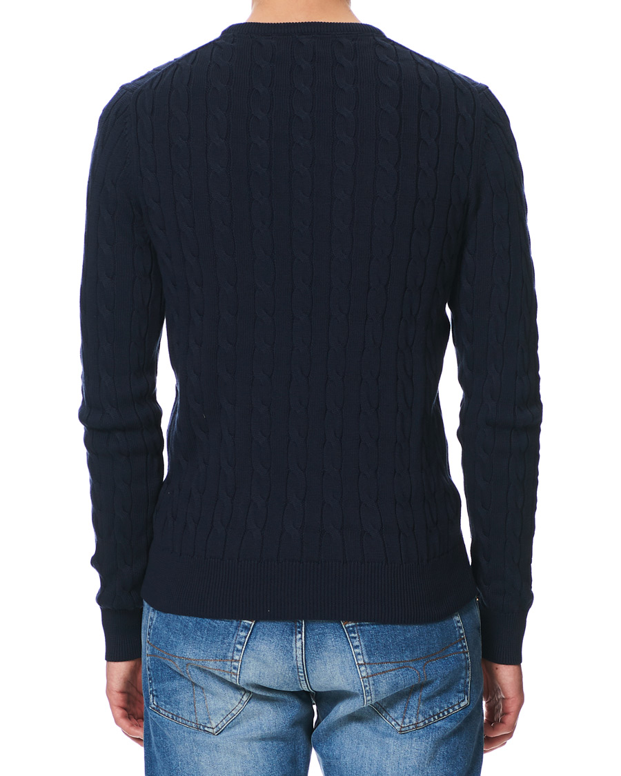 Men | Sweaters & Knitwear | Morris | Pima Cotton Cable Navy