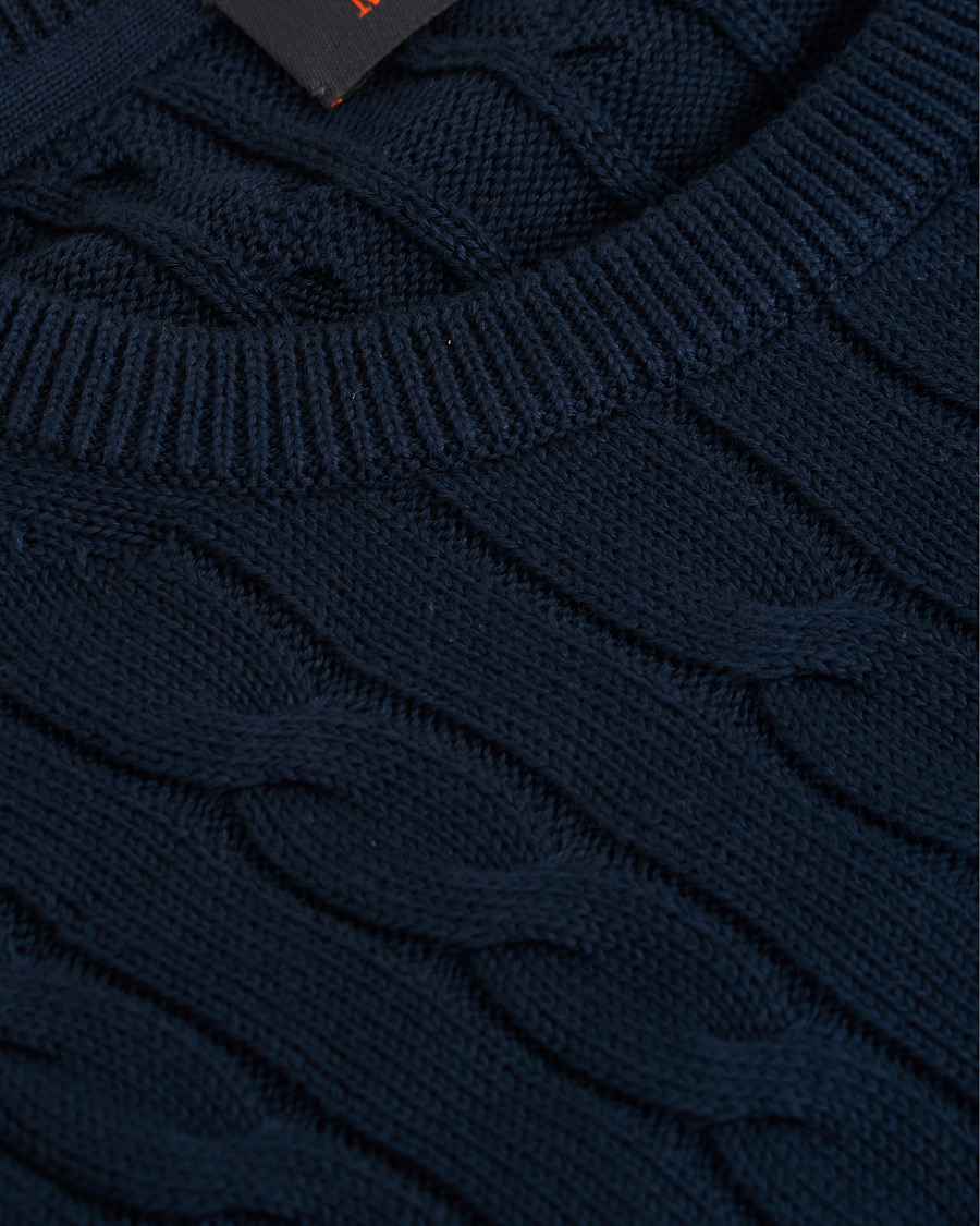 Men | Sweaters & Knitwear | Morris | Pima Cotton Cable Navy