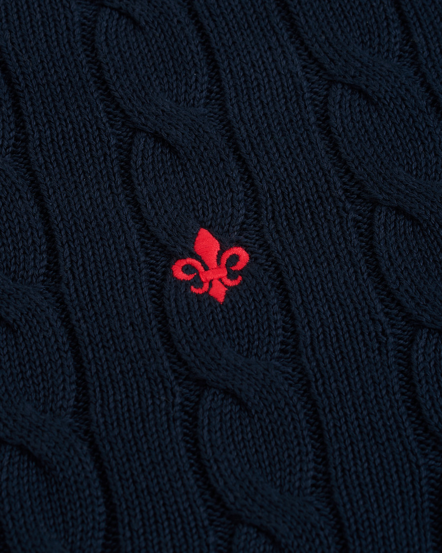 Men | Sweaters & Knitwear | Morris | Pima Cotton Cable Navy