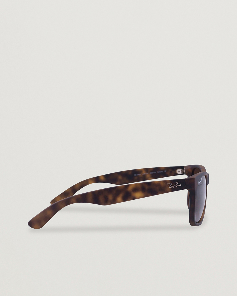 Men | Sunglasses | Ray-Ban | 0RB4165 Justin Polarized Wayfarer Sunglasses Havana/Brown