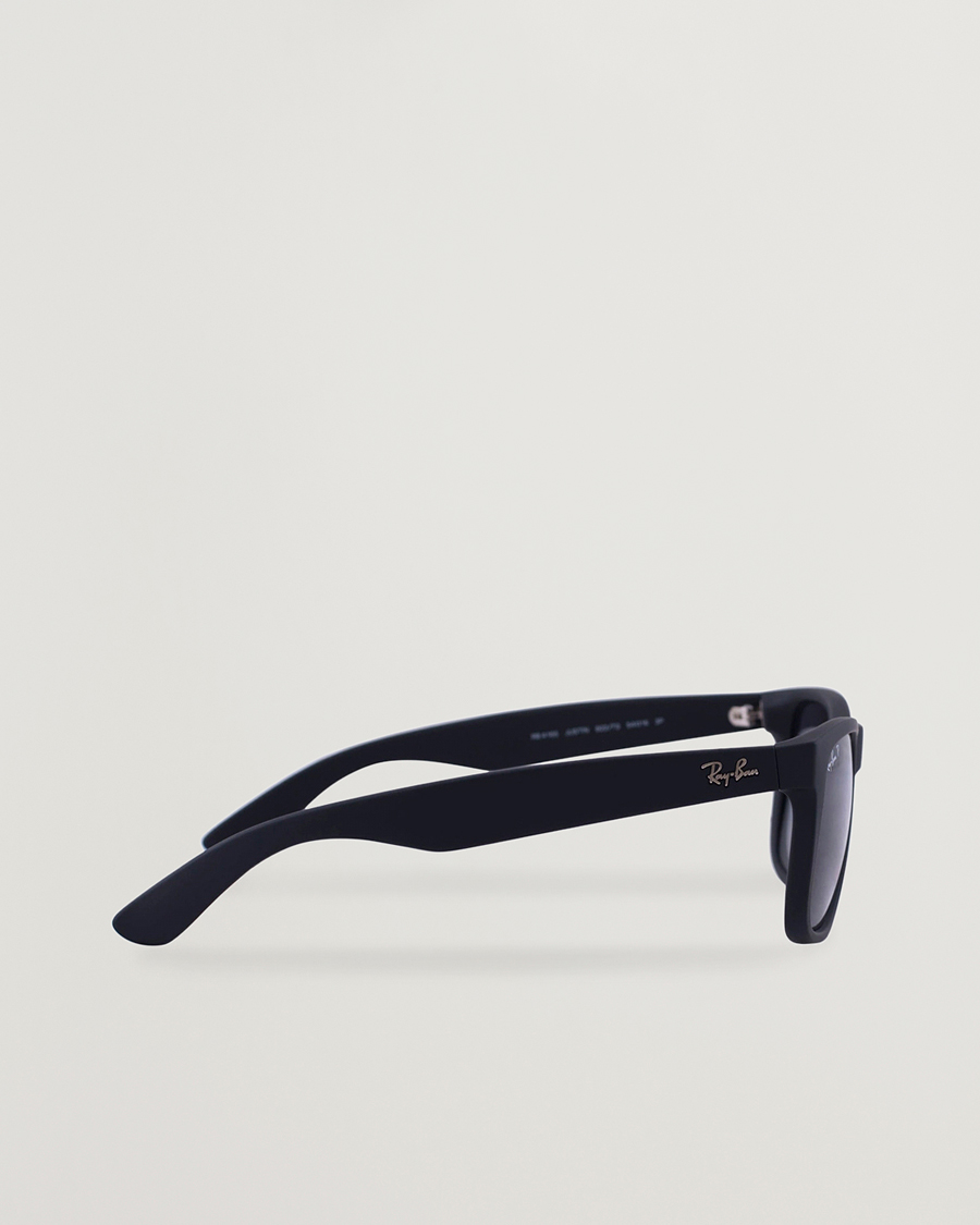 Men | Sunglasses | Ray-Ban | 0RB4165 Justin Polarized Wayfarer Sunglasses Black/Grey