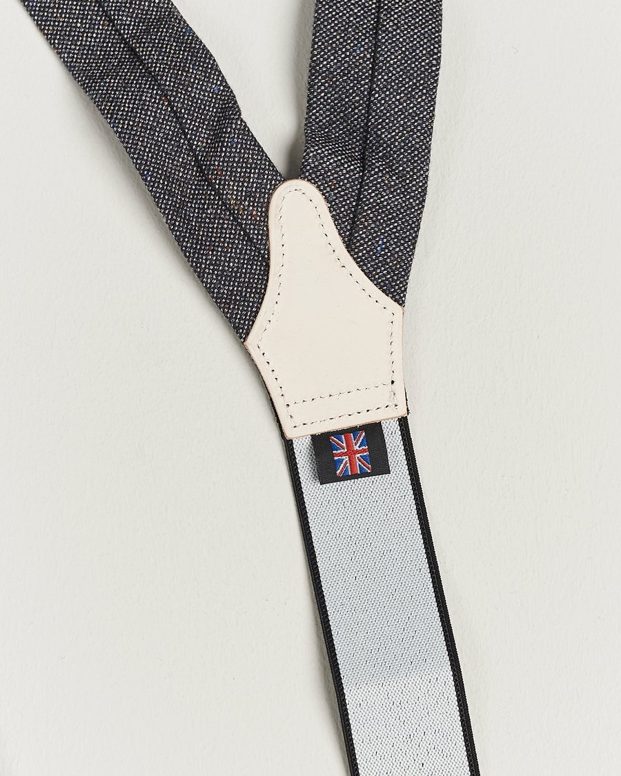 Men | Braces | Albert Thurston | Donegal Tweed Braces 40mm Dark Grey