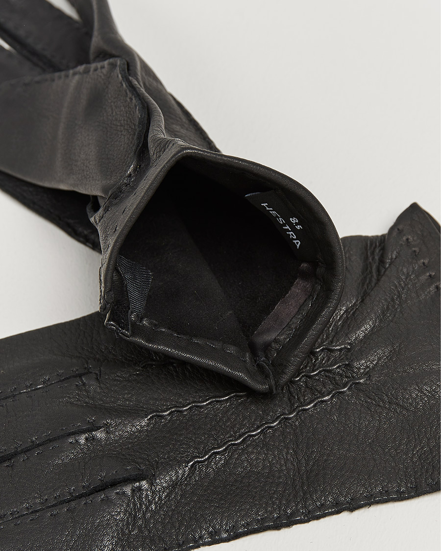 Men | Gloves | Hestra | Henry Unlined Deerskin Glove Black