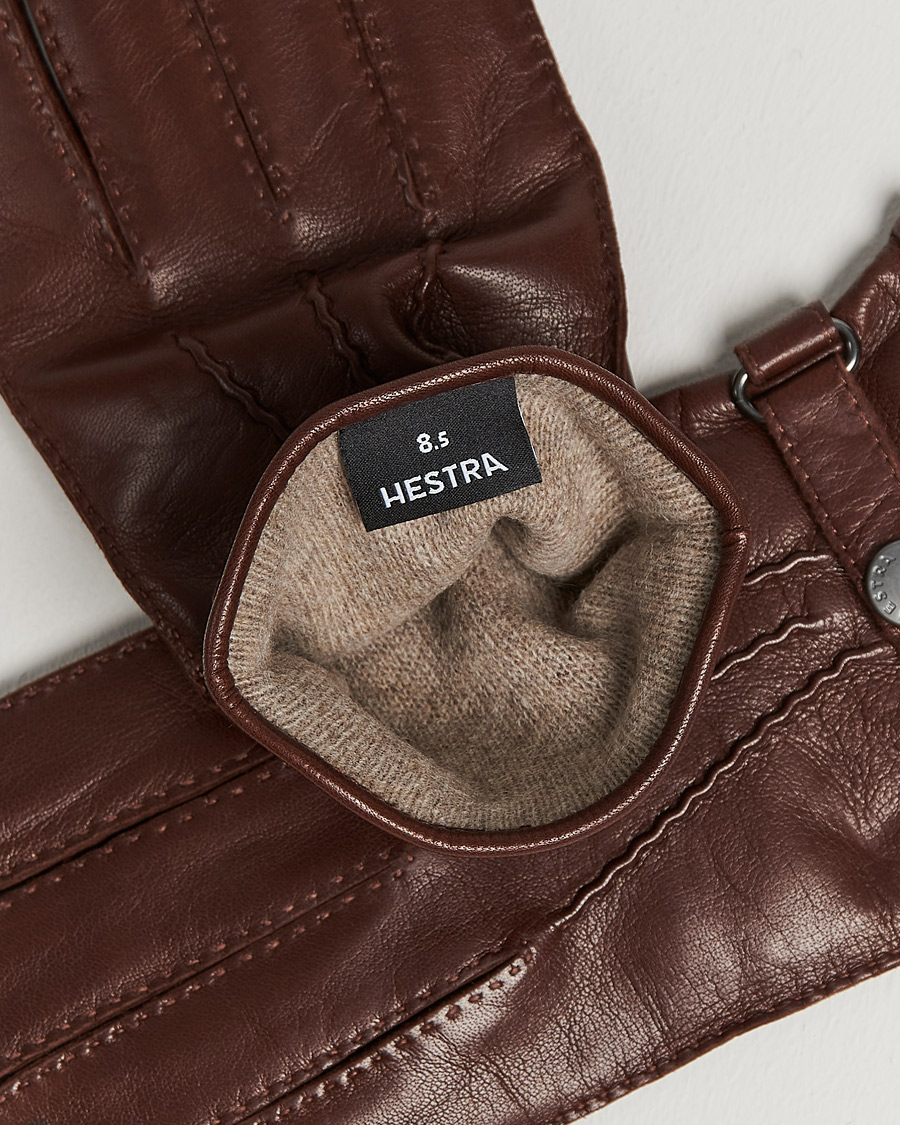 Men | Gloves | Hestra | Jake Wool Lined Buckle Glove Chestnut