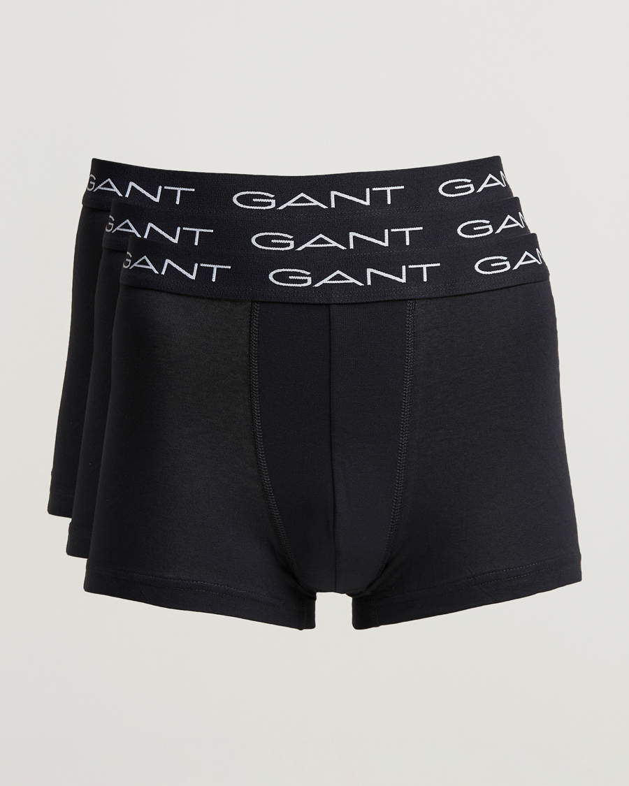 Men | Underwear & Socks | GANT | 3-Pack Trunk Boxer Black