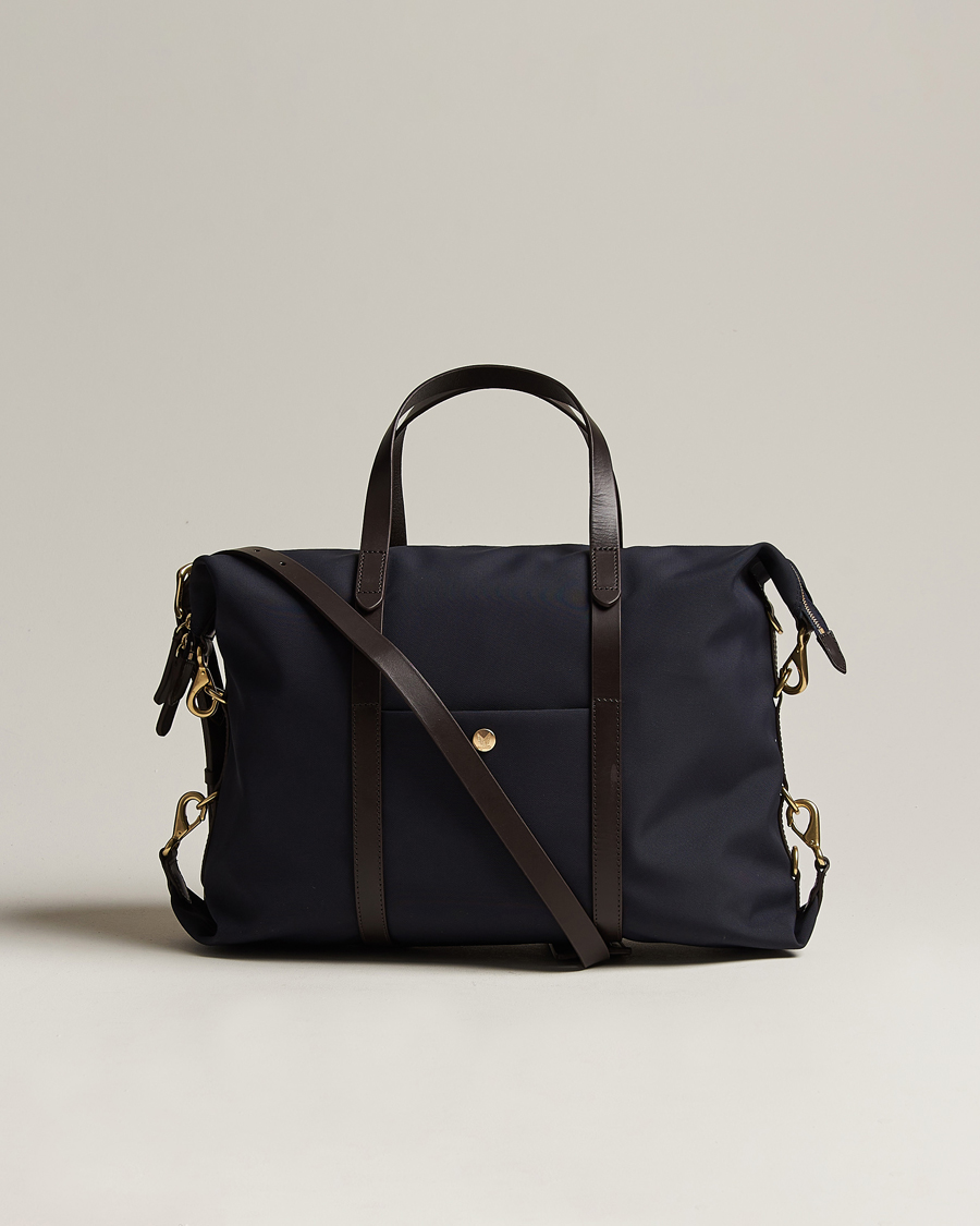 Men | Bags | Mismo | M/S Utility Nylon Duffle Bag Navy/Dark Brown
