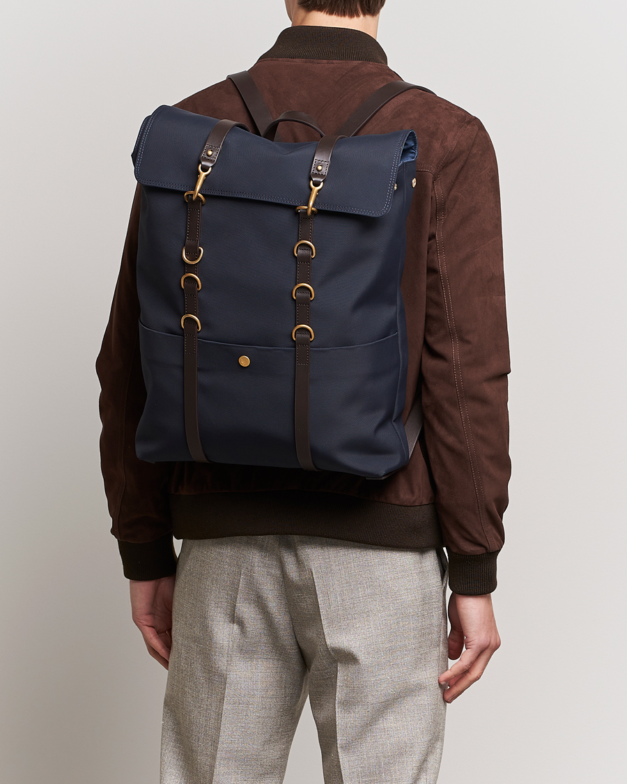 Men | Bags | Mismo | M/S Nylon Backpack Navy/Dark Brown