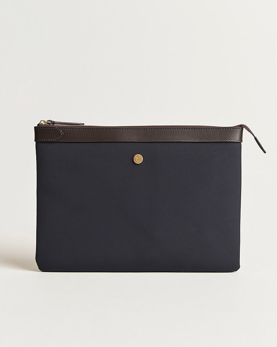 Men | Bags | Mismo | M/S Nylon Pouch Large Navy/Dark Brown